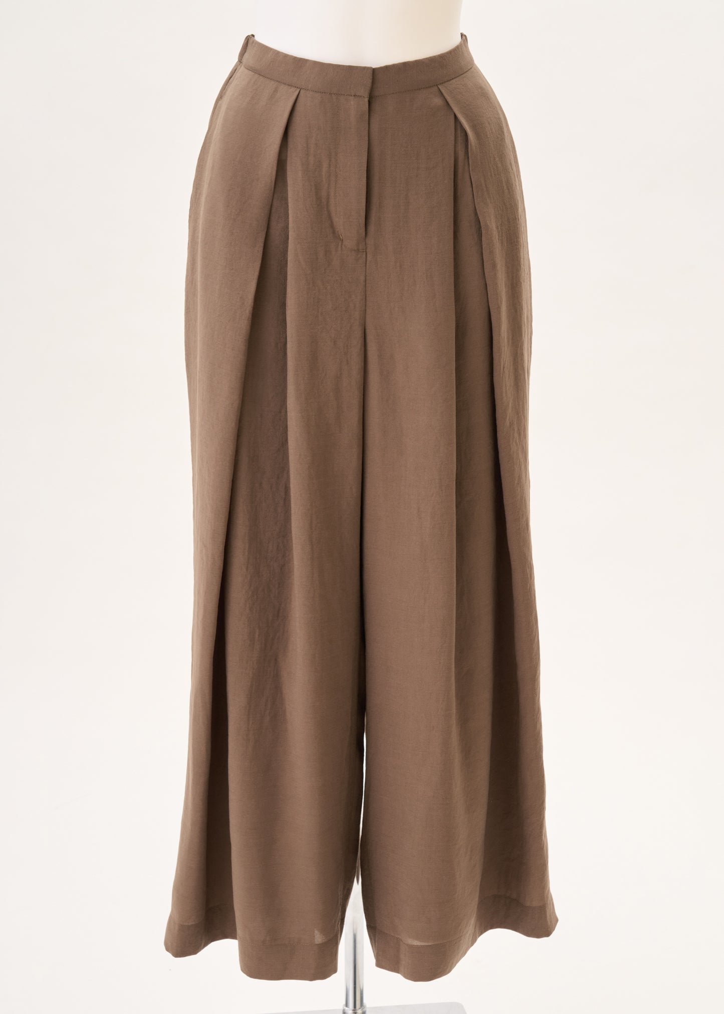 リネンライクタックワイドパンツ　363-5095