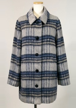 格子柄ステンカラーコート 751-4432